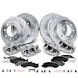 APBRPS992 16 Pcs Front & Rear Drilled Brake Rotors & Pads + Brake Calipers