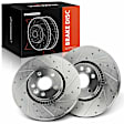 APBRS443 2 Pcs Front Drilled Brake Rotors