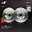 APBRS443 2 Pcs Front Drilled Brake Rotors