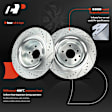 APBRS570 4 Pcs Front and Rear Drilled Brake Rotors
