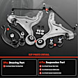 APCA0322 8x Front Lower Control Arms Tie Rods Sway Bars Ball Joints