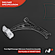 2011 Volkswagen Golf - Front, Lower Control Arm, DIESEL, 4-Door, With Cast Iron Arm Not fit the models With stamped arm, Hatchback, With ball joint(s)