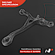 2003 Honda Accord - Front, Driver Side, Lower Control Arm, Without ball joint(s)
