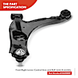 APCA0541 4x Front Lower Control Arm with Ball Joint Tie Rod End