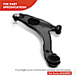 APCA0541 4x Front Lower Control Arm with Ball Joint Tie Rod End