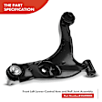 APCA0541 4x Front Lower Control Arm with Ball Joint Tie Rod End