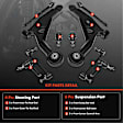 APCA10038 10 Pcs Control Arm Tie Rod Sway Bar Ball Joint