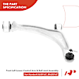 APCA1341 6x Front Control Arm with Ball Joint Tie Rod End Link Kit