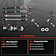 APCA1881 10x Front & Rear Stabilizer Bar Link & Ball Joint Tie Rod End