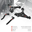 APCA2544 4x Front Lower Control Arm with Ball Joints Tie Rod Ends