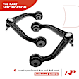 APCA3064 2x Front Upper Control Arm & Ball Joint