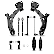 APCA3464 10x Front Control Arm with Ball Joint Sway Bar Tie Rod End Kit