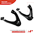APCA3636 4x Front Upper Control Arm with Ball Joint Tie Rod End