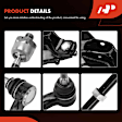 APCA5138 6 Pcs Control Arm & Tie Rod End