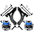 APCA5364 10 Pcs Front Wheel Hub Bearing & Control Arm Kit