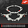 APCA6022 4 Pcs Front Upper & Lower Control Arm with Ball Joint Assembly