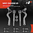APCA6614 4 Pcs Front Inner & Outer Steering Tie Rod Ends