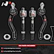 APCA7096 4 Pcs Front Inner & Outer Tie Rod Ends