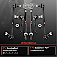 APCA7365 6 Pcs Front Stabilizer Bar Link & Tie Rod End