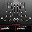 APCA7366 8 Pcs Front & Rear Stabilizer Bar Link & Tie Rod End