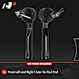 APCA8647 2 Pcs Front Driver & Passenger Outer Steering Tie Rod End
