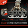 APCCT202 2 Pcs Front & Rear Catalytic Converter with Exhaust Manifold, Federal EPA Standard, 46-State Legal (Cannot ship to CA, CO, NY or ME)