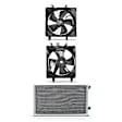 APCON1037 1 Pc AC Condenser & 2 Pcs Single Cooling Fan Assembly Kit
