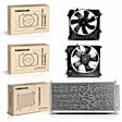 APCON935 1 Pc AC Condenser & 2 Pcs Single Cooling Fan Assembly Kit