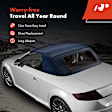 APCST075 Blue Convertible Soft Top with Defroster Glass Window