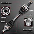 APCVA2477 2 Pcs Rear Passenger CV Axle Shaft Assembly & Wheel Hub Bearing