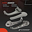 APDHO2683 2 Pcs Front Gray Interior Door Pull Handle