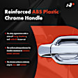 APDHO2740TW Rear Silver Exterior Door Handle, Without Key Hole, Crew Cab Pickup