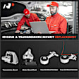 APEM023 4-Pc Front Engine Motor & Transmission Mount Kit