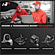 APEM058 4-Pc Front and Rear Engine Motor & Transmission Mount Kit