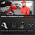 APEM068 4-Pc Front and Rear Engine Motor & Transmission Mount Kit With Sensor