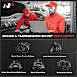 APEM125 5-Pc Front and Rear Engine Motor & Transmission Mount Kit