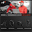APEM323 4-Pc Front and Rear Engine Motor & Transmission Mount Kit