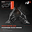 APHHI127 2 Pcs Front Driver & Passenger Hood Hinge