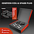 APIC0504 2x Black Ignition Coil & 4x IRIDIUM Spark Plug Kits