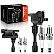 APIC0513 2x Black Ignition Coil & 4x IRIDIUM Spark Plug Kits