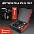 APIC0513 2x Black Ignition Coil & 4x IRIDIUM Spark Plug Kits