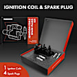 APIC0520 1x Black Ignition Coil & 4x IRIDIUM Spark Plug Kit