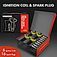 APIC0537 8x Yellow Ignition Coil & 16x IRIDIUM Spark Plug Kits