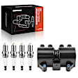 APIC0570 1x Black Ignition Coil & 4x IRIDIUM Spark Plug Kit