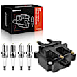APIC0572 1x Black Ignition Coil & 4x IRIDIUM Spark Plug Kit