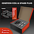 APIC0572 1x Black Ignition Coil & 4x IRIDIUM Spark Plug Kit