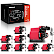 APIC0575 16-Piece Kit Red Ignition Coil and Iridium Spark Plug Kits