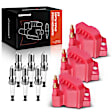 APIC0589 9-Piece Kit Red Ignition Coil and Iridium Spark Plug Kits