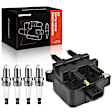 APIC0610 1x Black Ignition Coil & 4x IRIDIUM Spark Plug Kit
