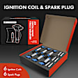 APIC0612 12-Piece Kit Blue Ignition Coil and Iridium Spark Plug Kits